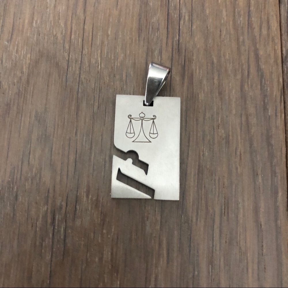 New NWOT Libra zodiac stainless steel pendant charm cute unique horoscope
